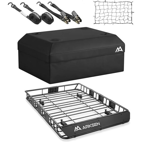 ARKSEN Universal Roof Rack with Waterproof Bag & Straps