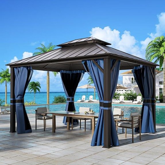 UDPATIO 10'x12' Aluminum Gazebo with Curtains