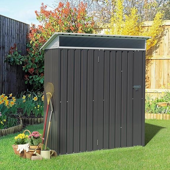 Vongrasig Outdoor Metal Storage Shed 5x3x6 ft
