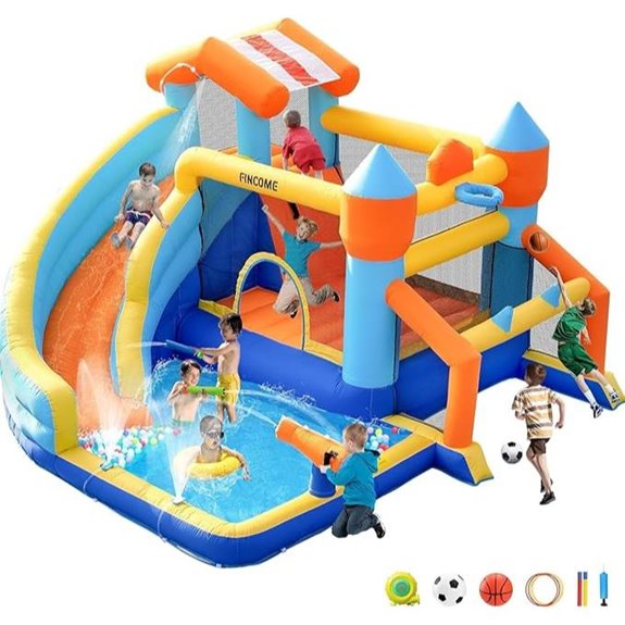 Inflatable Bounce House with Water Slide and Games