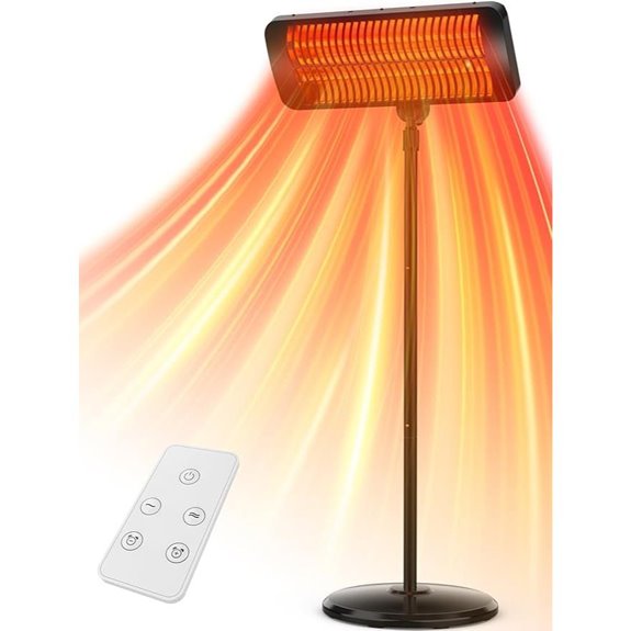 Outdoor Patio Heater with Timer Remote Waterproof 1500W