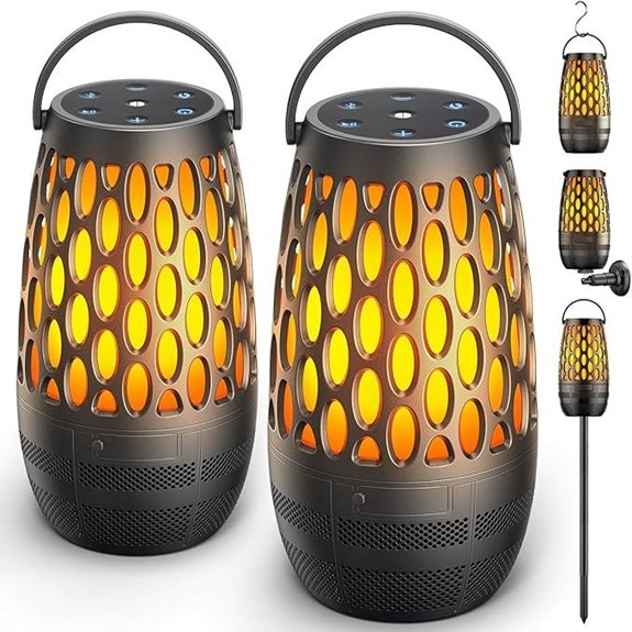 Waterproof Bluetooth Outdoor Speaker with Flame Lights