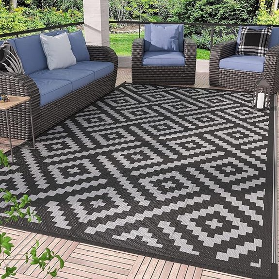 GENIMO Waterproof Outdoor Rug for Patio 6'x9