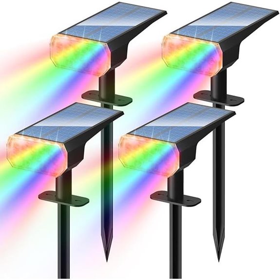 DINGLILIGHTING Waterproof RGB Solar Garden Pathway Lights (4)