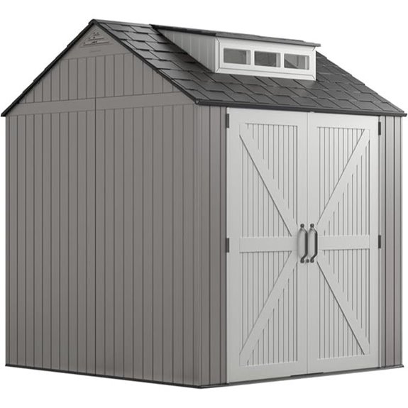 Rubbermaid Outdoor Storage Shed 7x7 ft Weatherproof