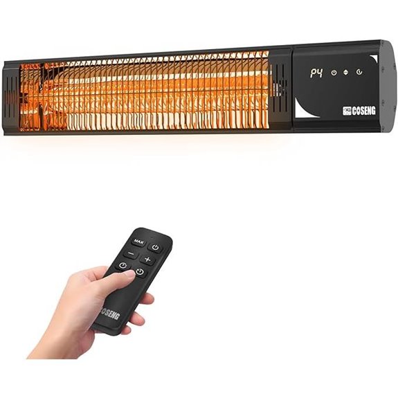 Outdoor Infrared Patio Heater with Timer and Waterproof