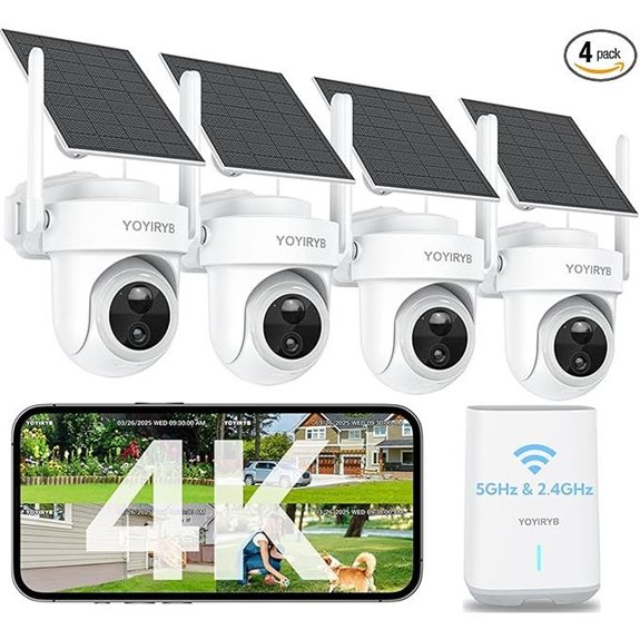 Wireless 4K Solar Security Camera System with Night Vision
