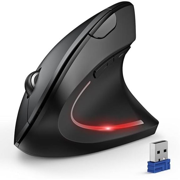 TECKNET Wireless Bluetooth Vertical Mouse with 6 Buttons