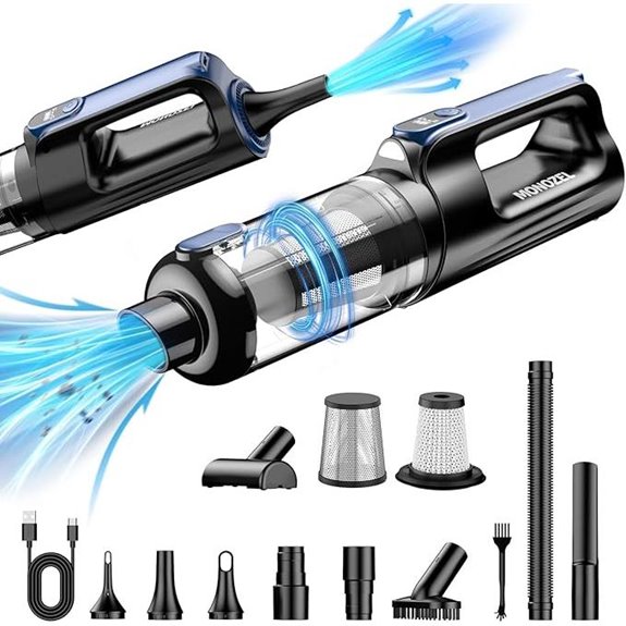Cordless Car Vacuum & Air Duster with LED Light