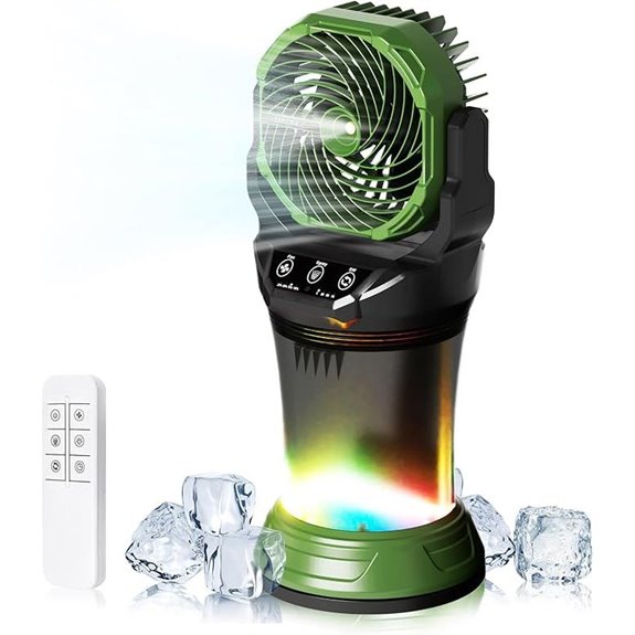 Portable Rechargeable Misting Fan with Remote and Water Tank