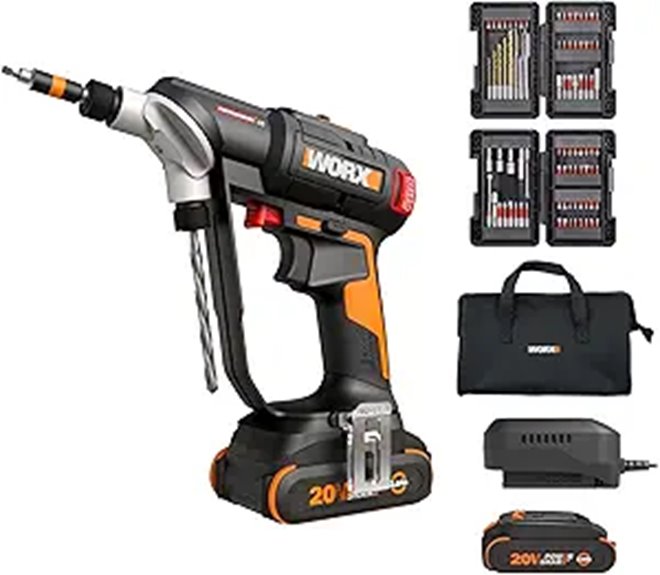 WORX 20V Cordless Drill with 85 Bits and Display