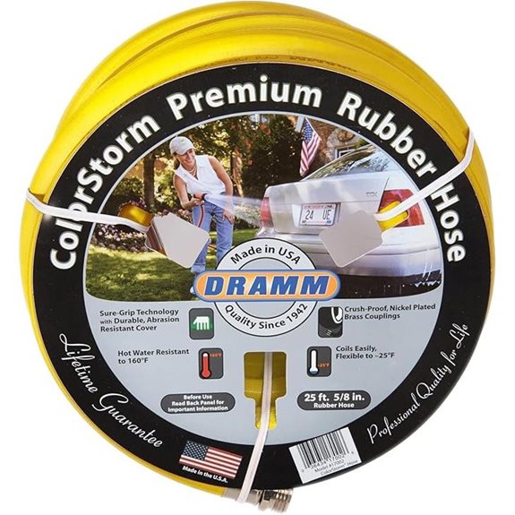 Dramm ColorStorm Rubber Garden Hose 100ft Yellow