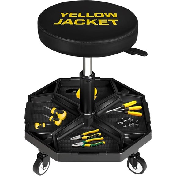 Yellow Jacket Rolling Garage Seat with Tool Tray
