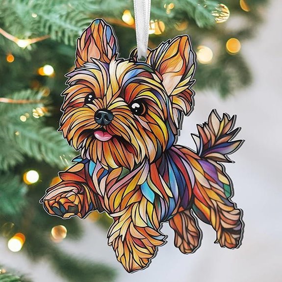 FLAGWIX Yorkie Christmas Dog Ornaments (2D Acrylic)