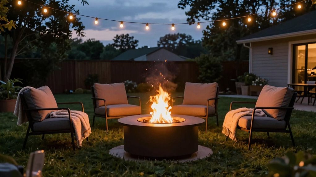 safe and inviting outdoor fire area